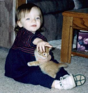 Morgan with Mary's kitty